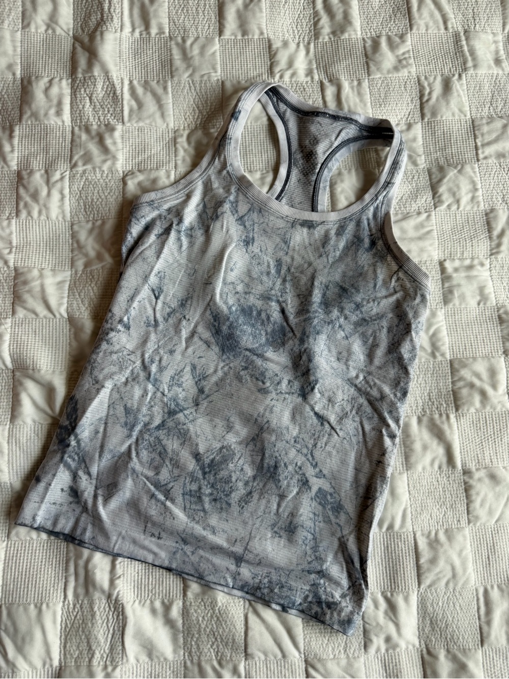 Lululemon Marble-Print Racerback Tank Top - Gray/White